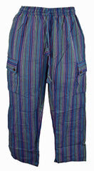 Classic Striped Cotton Cargo Trousers