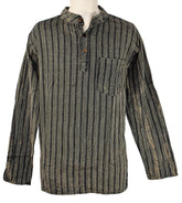 Stonewashed Cotton Striped Shirt