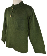 Plain Cotton Collarless Shirt