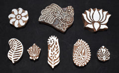 Indian Wood Printing Block Set - Peacock Lotus