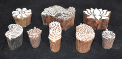 Indian Wood Printing Block Set - Peacock Lotus