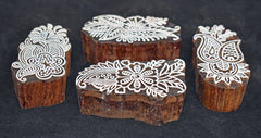 Indian Wood Printing Block Set - Paisley Flowers