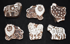 Indian Wood Printing Block - Animals