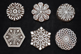 Indian Wood Printing Block - Snowflakes