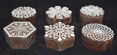 Indian Wood Printing Block - Snowflakes