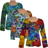 Sun and Moon Long Sleeve Tie Dye Top