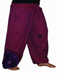 Hippy Flower Pattern Cotton Trousers