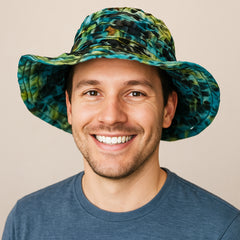 New Razor Cut Tie Dye Wide Brim Hat