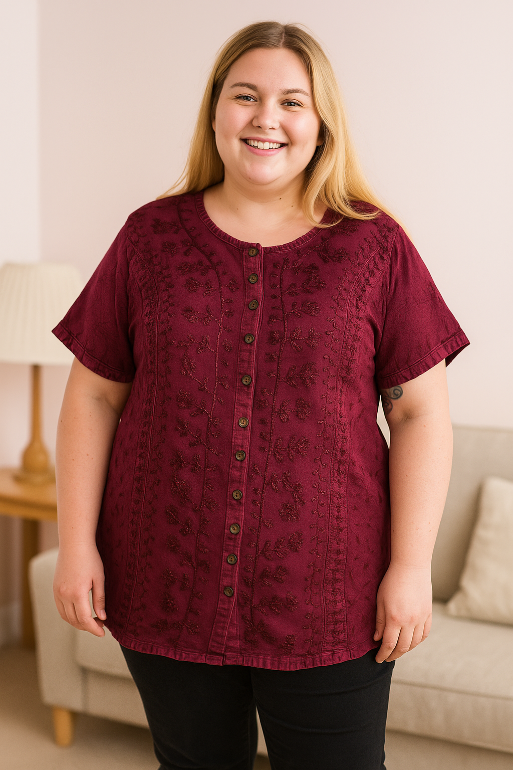 Embroidered Floral Blouse