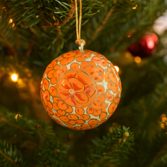 Set of 4 Small Fair Trade Hand-Painted Christmas Baubles