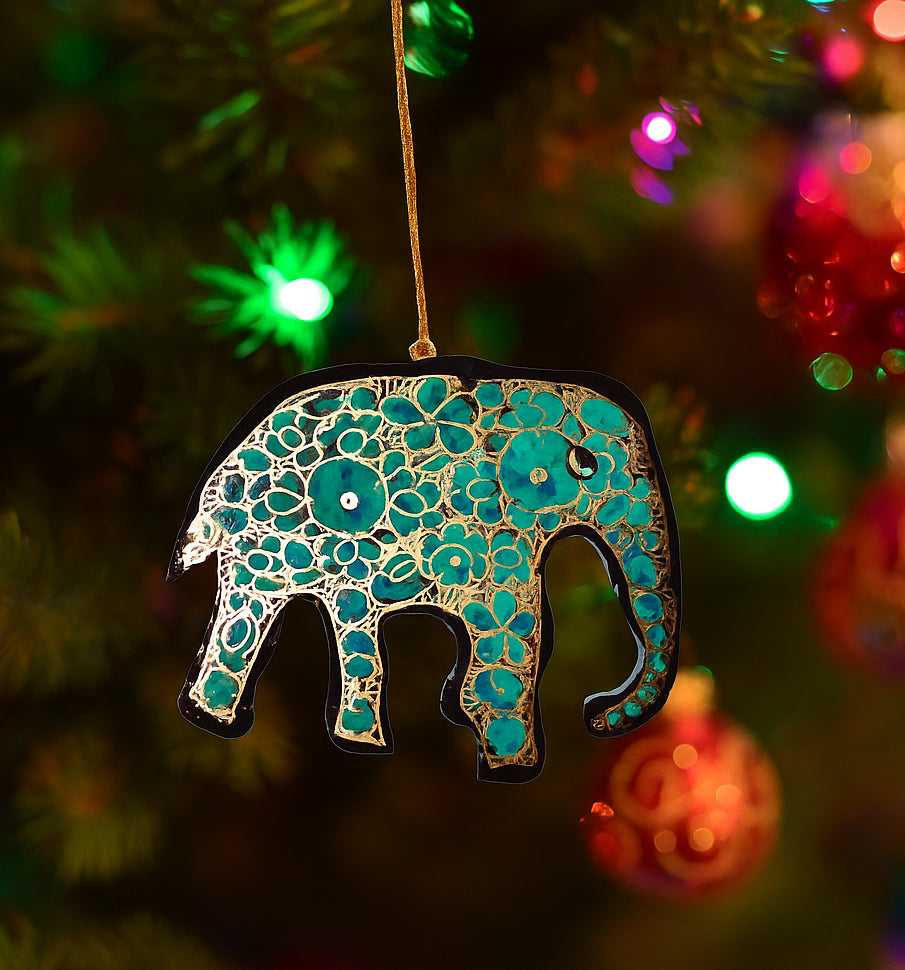 Hand Painted Festive Elephant