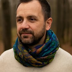 Flower Pattern Fleece Scarf