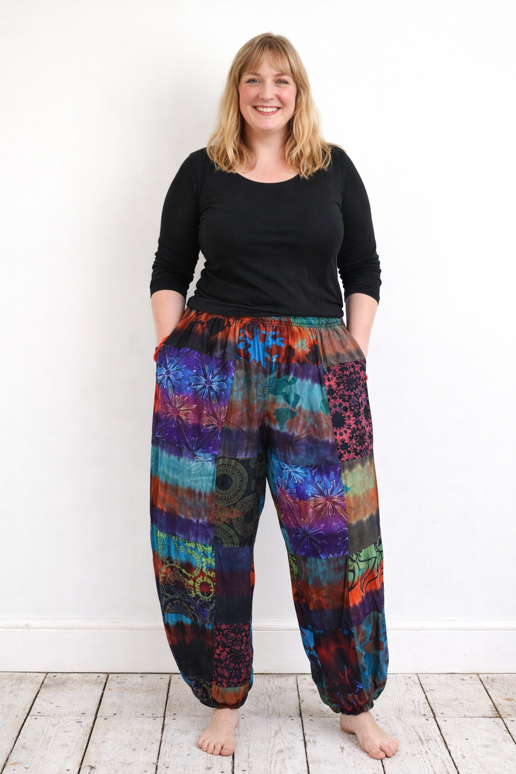 Tie Dye Patchwork Trousers