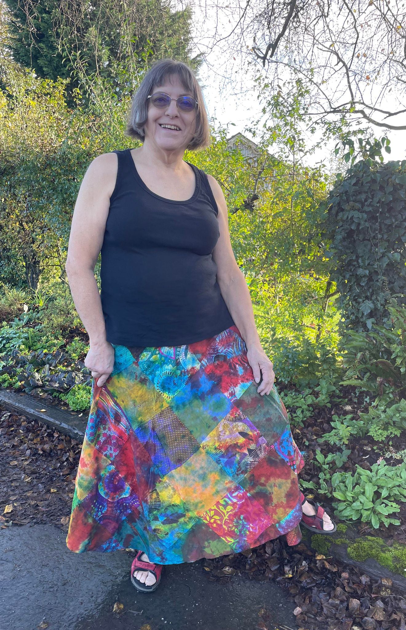 Tie fourre Dye Rainbow Wrap Skirt