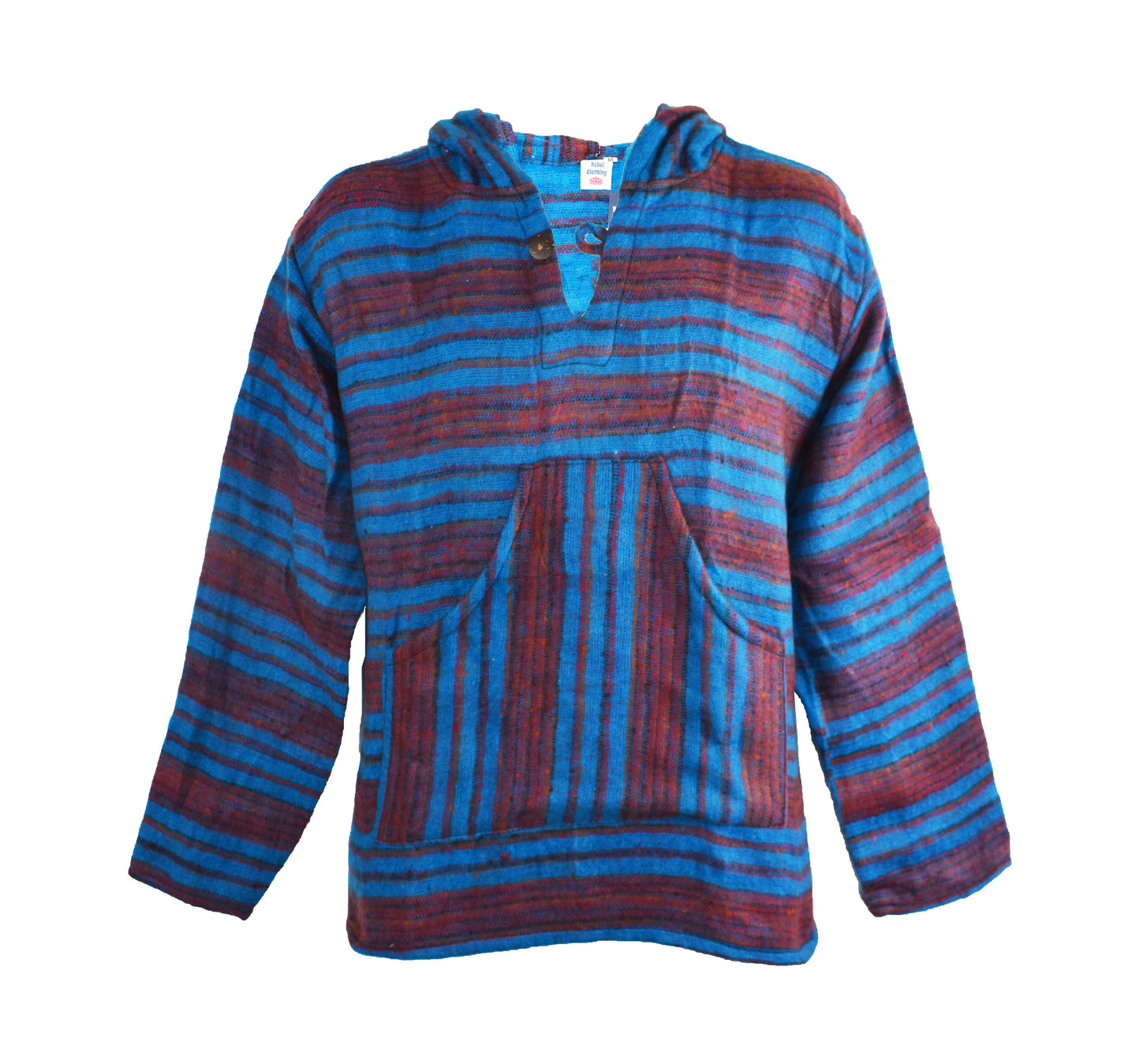 Striped Pattern Acrylic Fleece Hoody