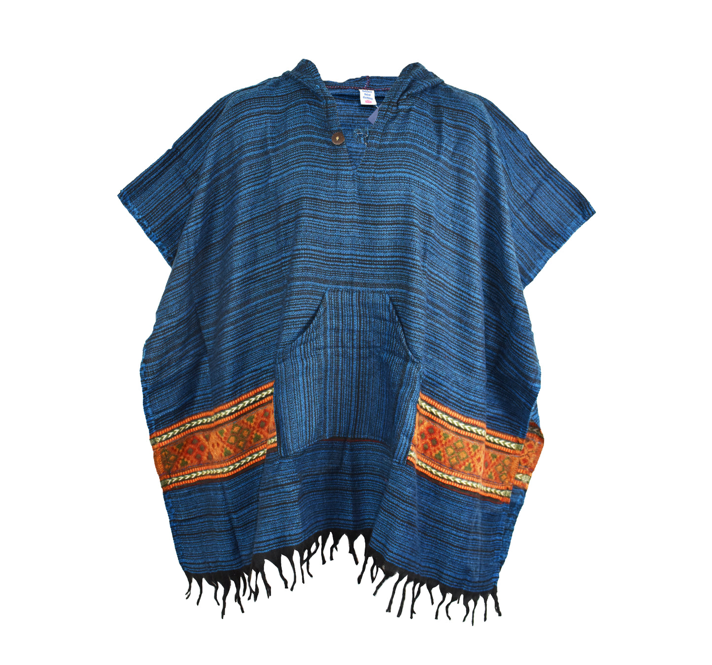 Blended Stripe Acrylic Fleece Poncho