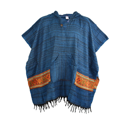 Blended Stripe Acrylic Fleece Poncho