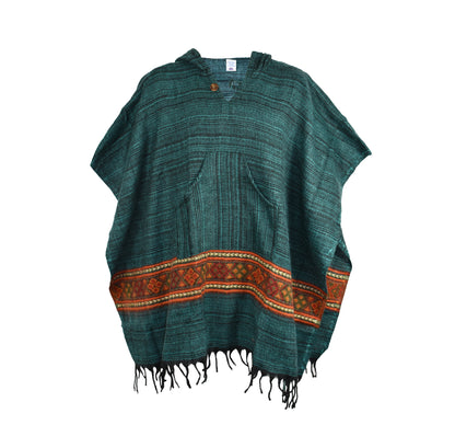 Blended Stripe Acrylic Fleece Poncho