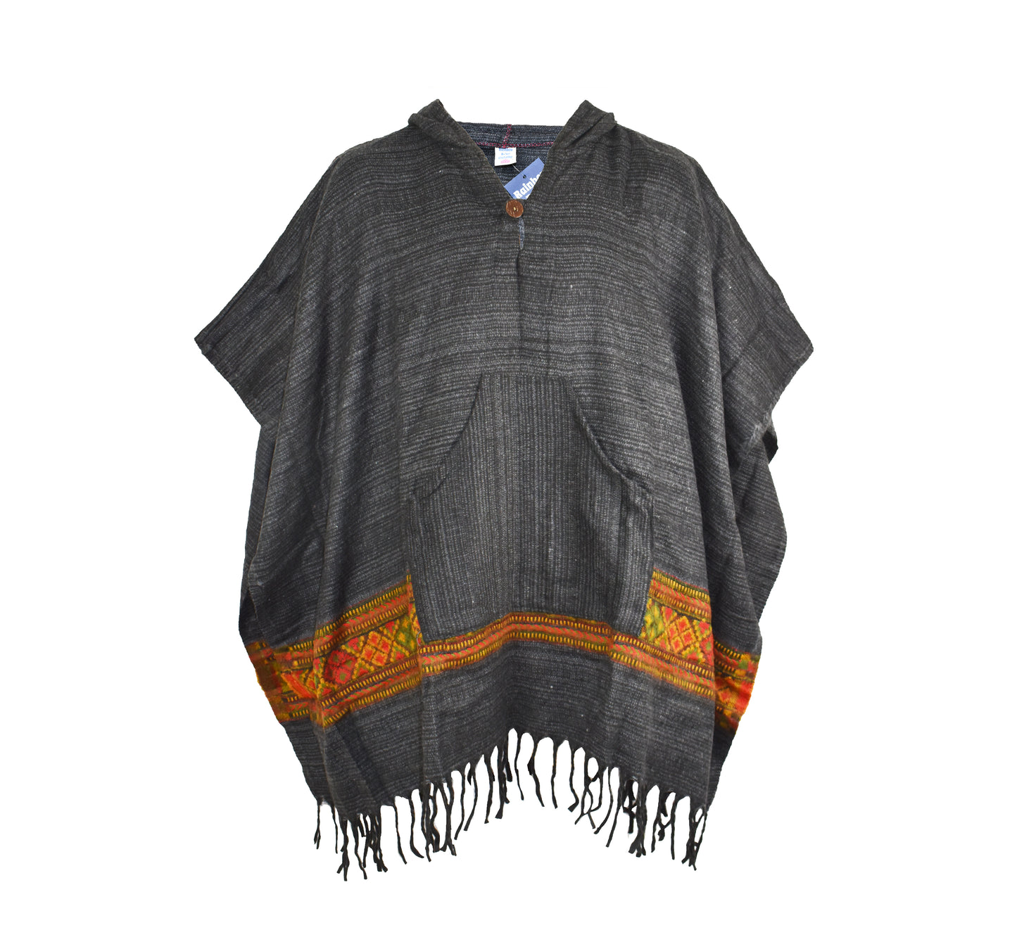 Blended Stripe Acrylic Fleece Poncho