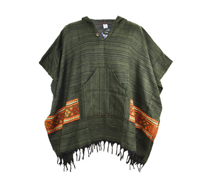 Blended Stripe Acrylic Fleece Poncho