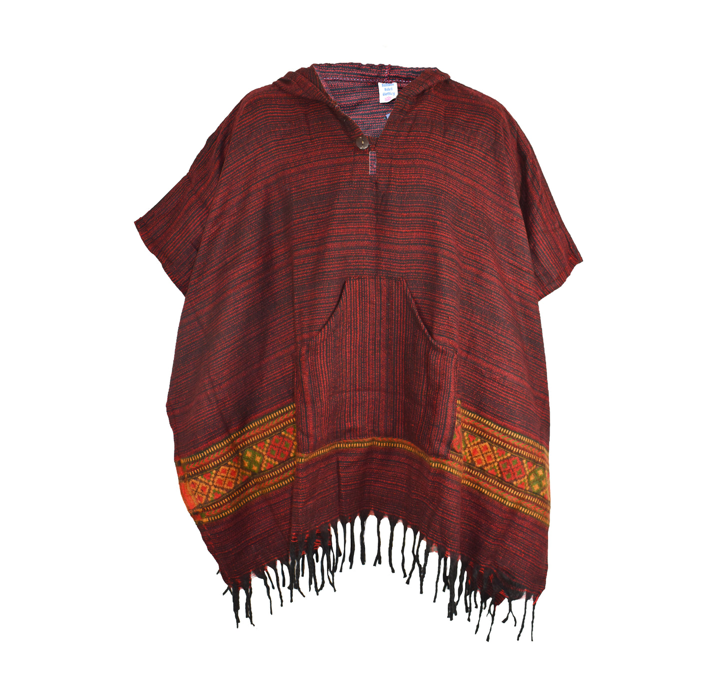 Blended Stripe Acrylic Fleece Poncho