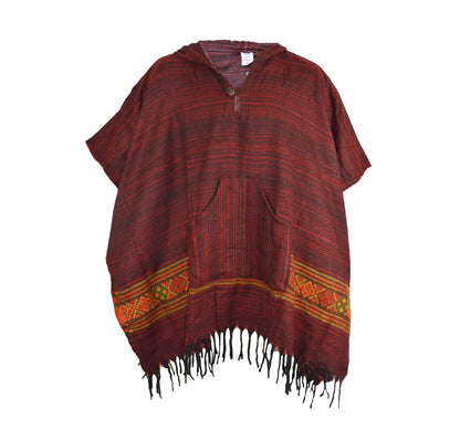 Blended Stripe Acrylic Fleece Poncho