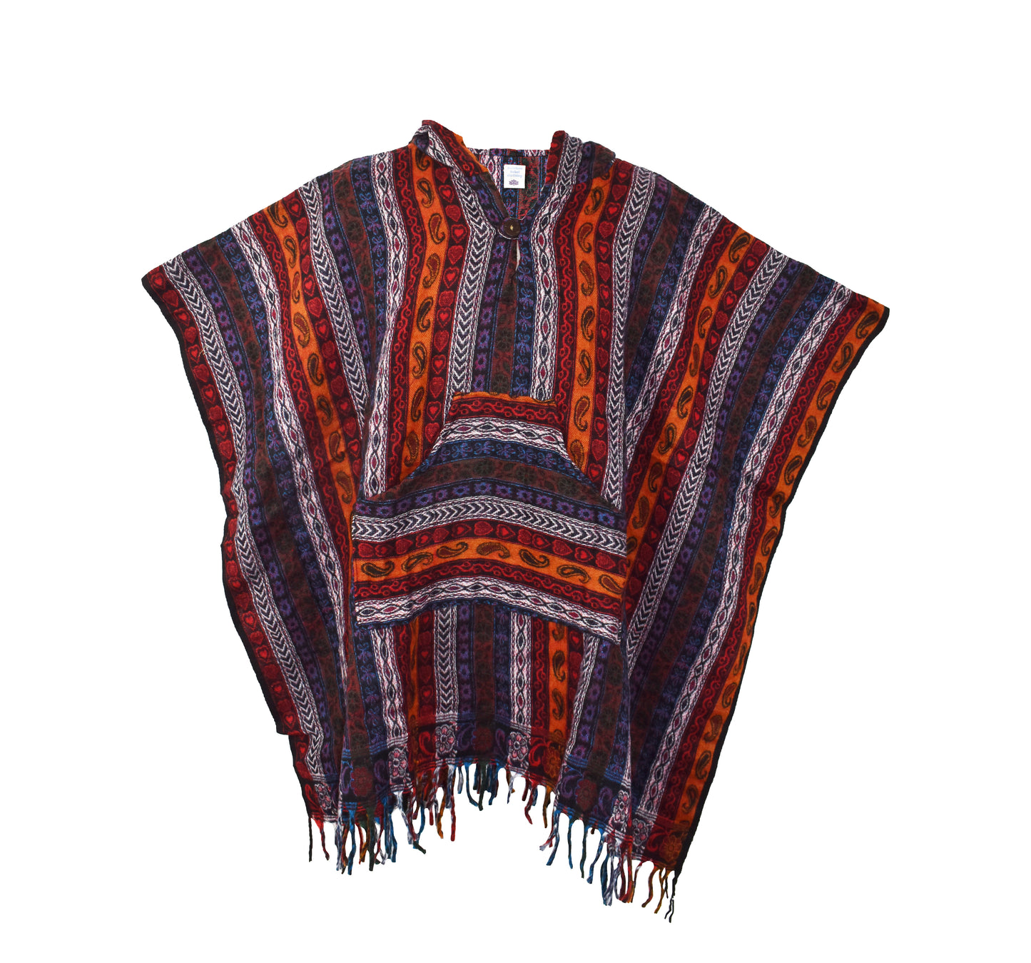 Paisley Acrylic Fleece Poncho