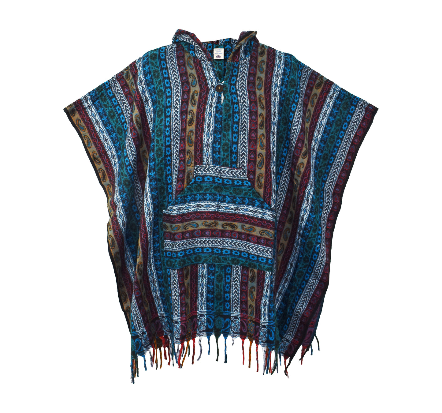 Paisley Acrylic Fleece Poncho