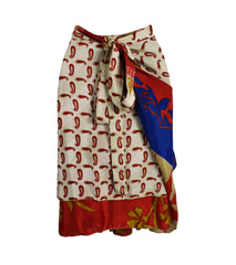 Knee Length Sari Silk Wrap Skirt 48"