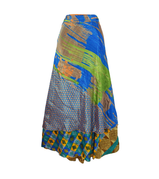 Sari Silk Wrap Skirt 2XL 70"