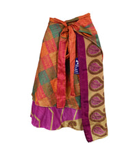 Knee Length Sari Silk Wrap Skirt 62"