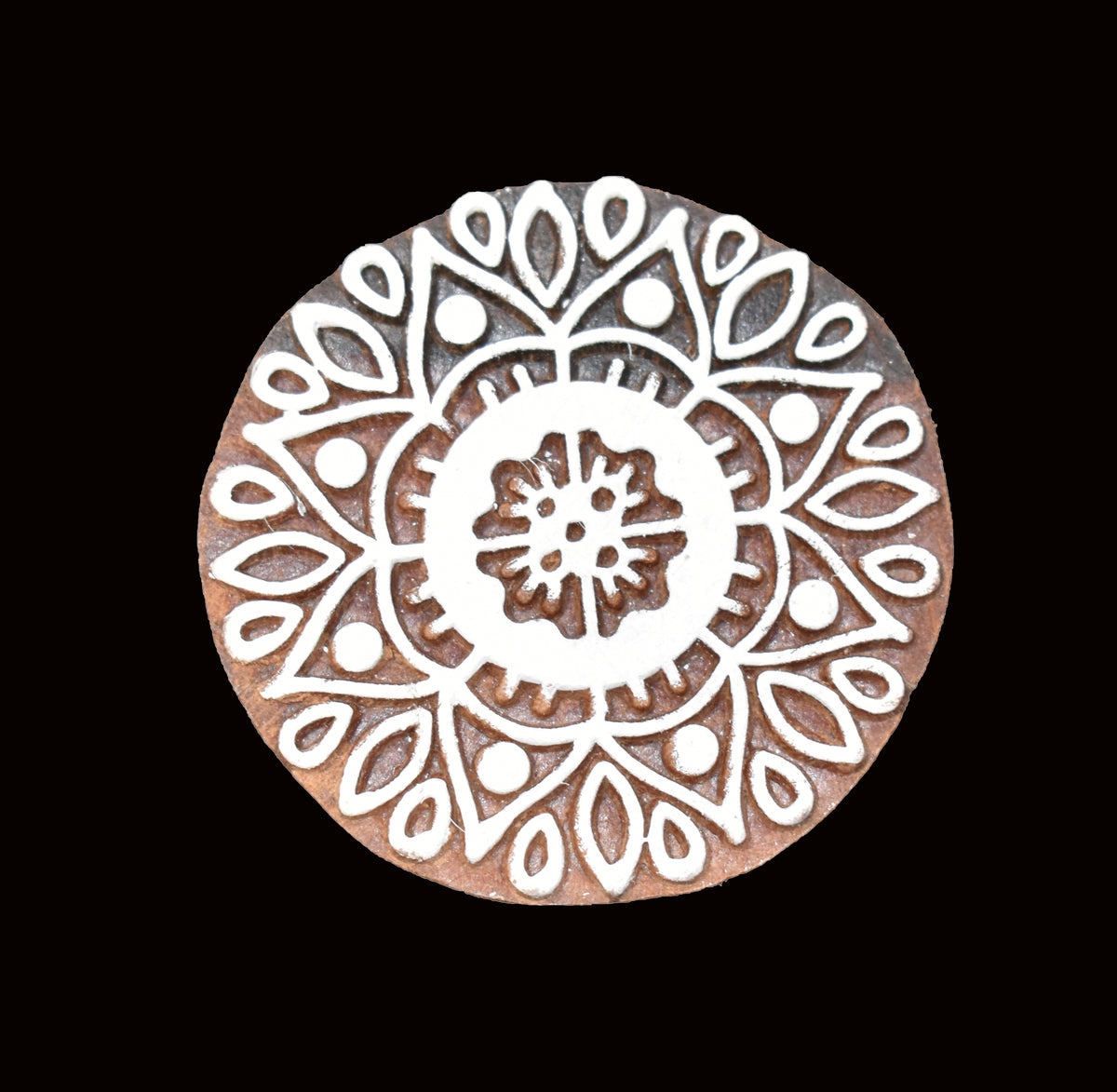Indian Wood Printing Block - Flower (5.5cm)