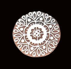 Indian Wood Printing Block - Flower (5.5cm)