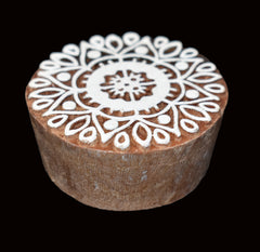 Indian Wood Printing Block - Flower (5.5cm)