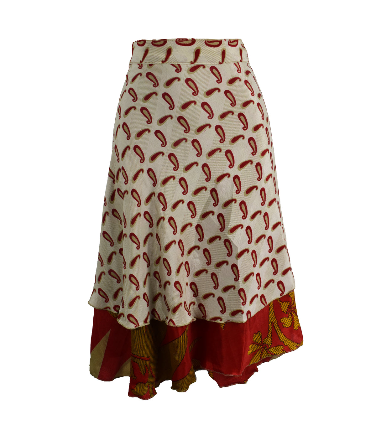 Knee Length Sari Silk Wrap Skirt 48"