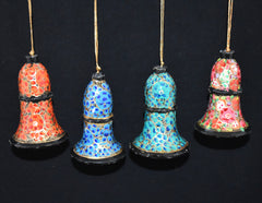 Set of 4 Large Fair Trade Hand-Painted Christmas Hanging Bells