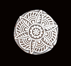 Indian Wood Printing Block - Flower (5.5cm)