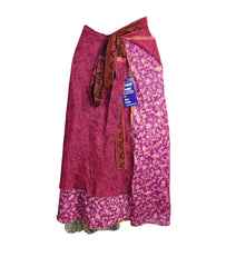 Tea Calf Length Sari Silk Wrap Skirt 58"
