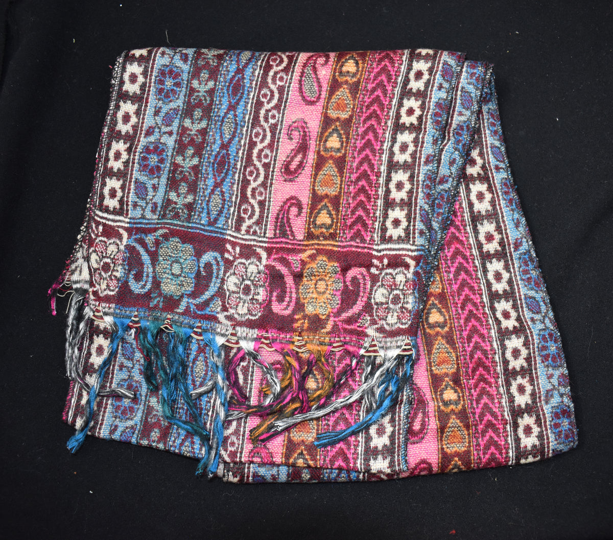 Paisley Stripe Pattern Fleece Scarf