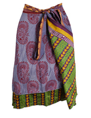 Knee Length Sari Silk Wrap Skirt 48"