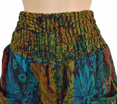 Floral Acrylic Fleece Harem Trousers