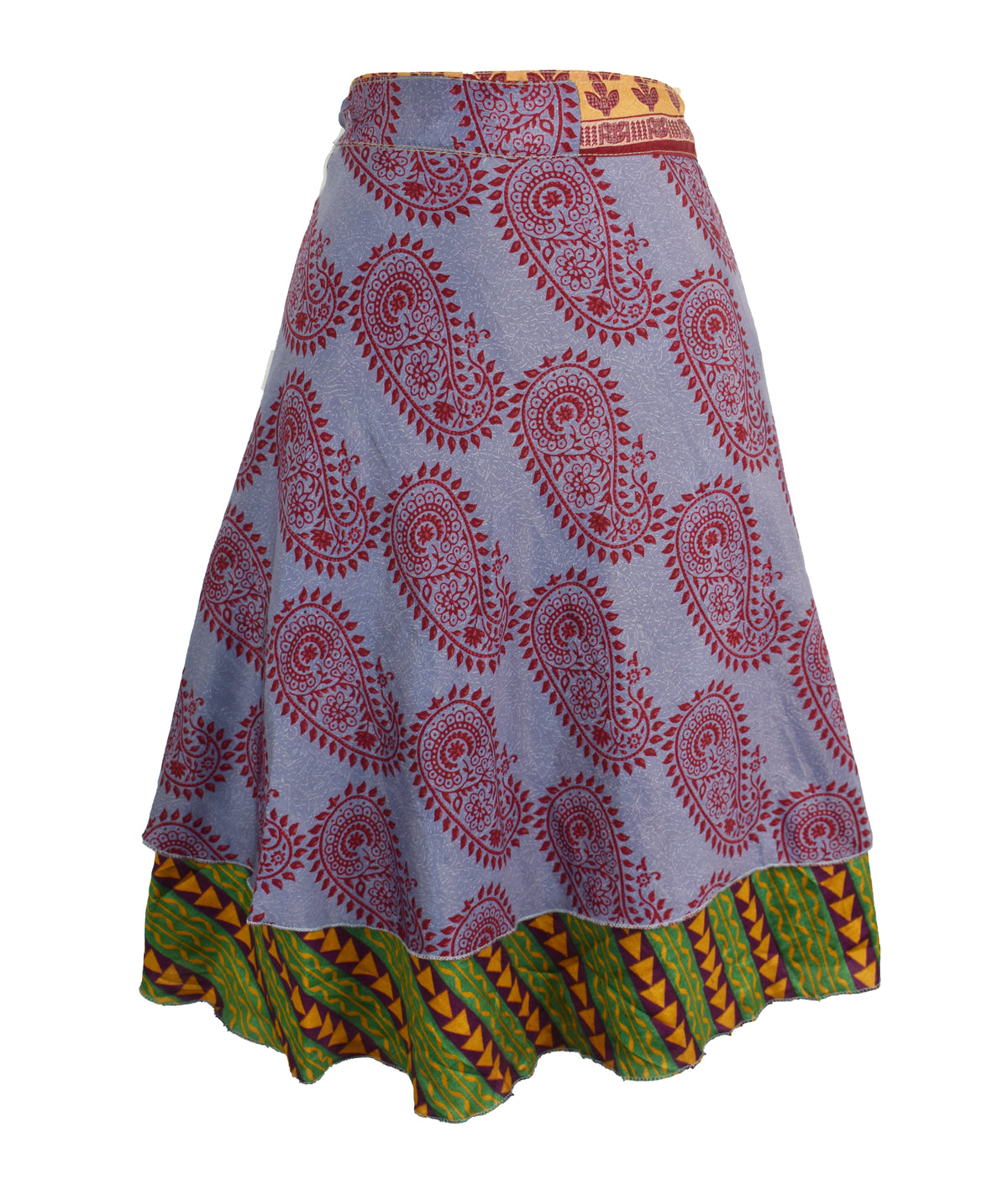 Knee Length Sari Silk Wrap Skirt 48"