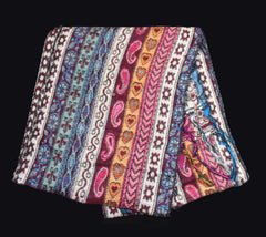 Paisley Stripe Pattern Fleece Scarf