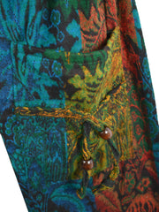 Floral Acrylic Fleece Harem Trousers