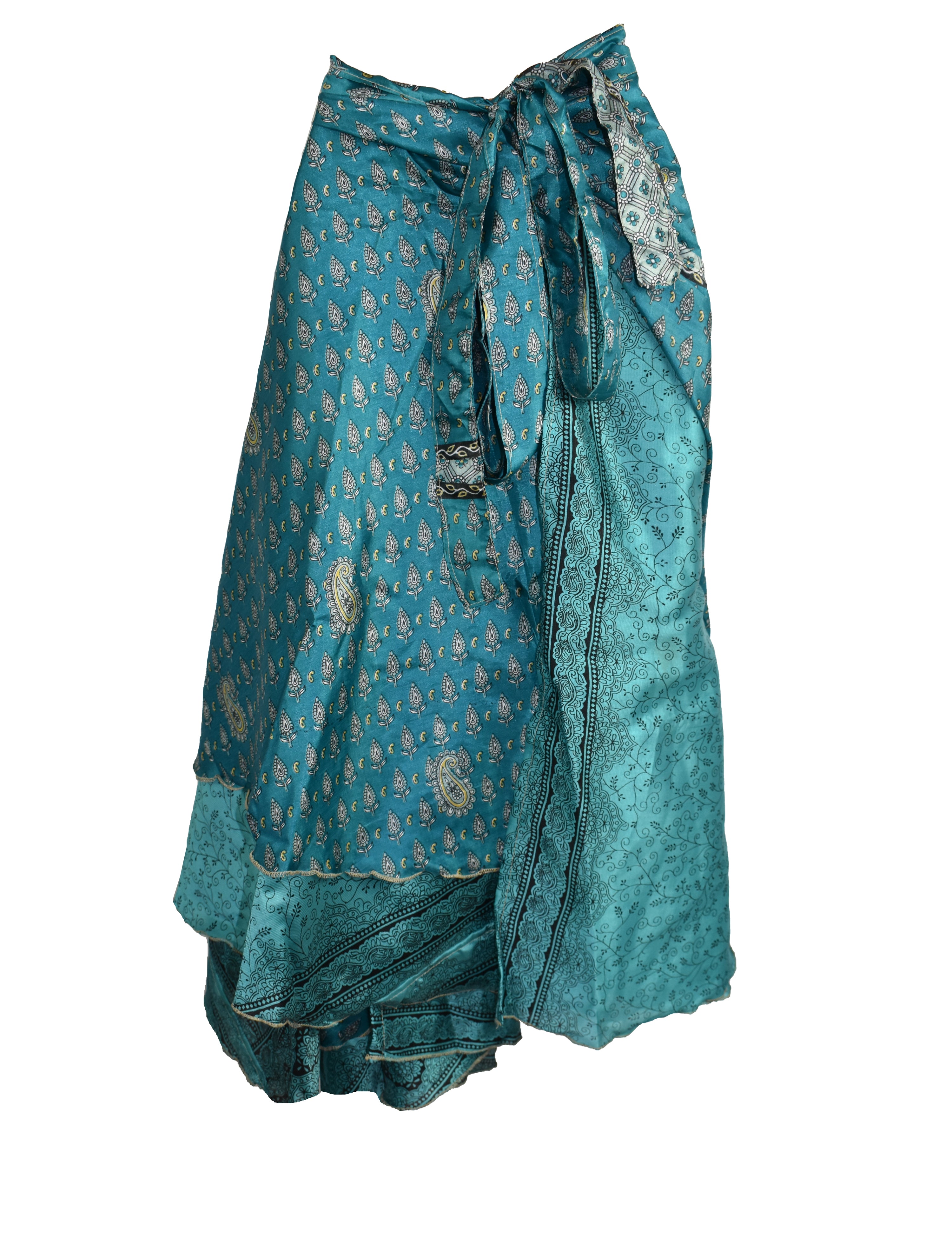 Tea Calf Length Sari Silk Wrap Skirt 70"