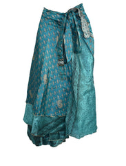 Tea Calf Length Sari Silk Wrap Skirt 70"