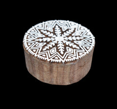 Indian Wood Printing Block - Snowflake (7cm)