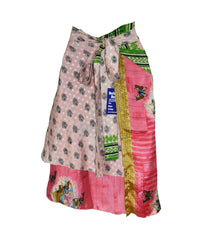 Knee Length Sari Silk Wrap Skirt 62"