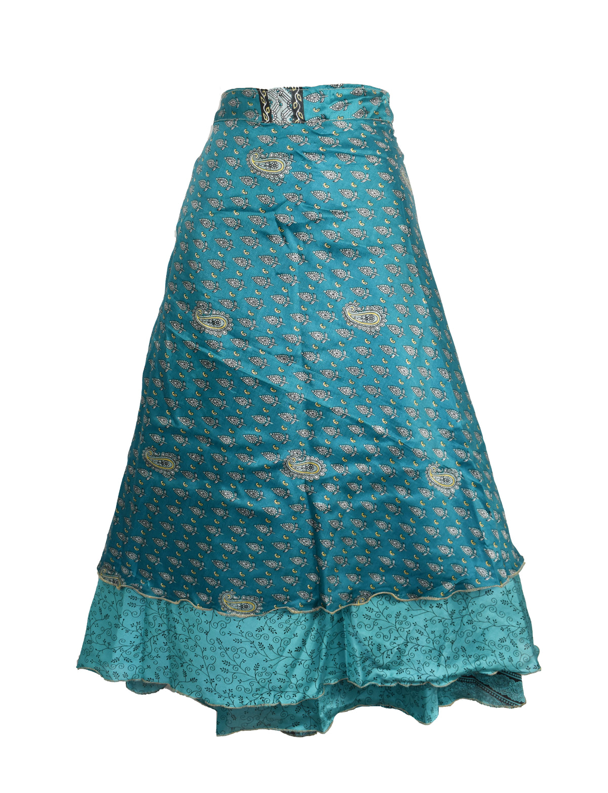 Tea Calf Length Sari Silk Wrap Skirt 70"