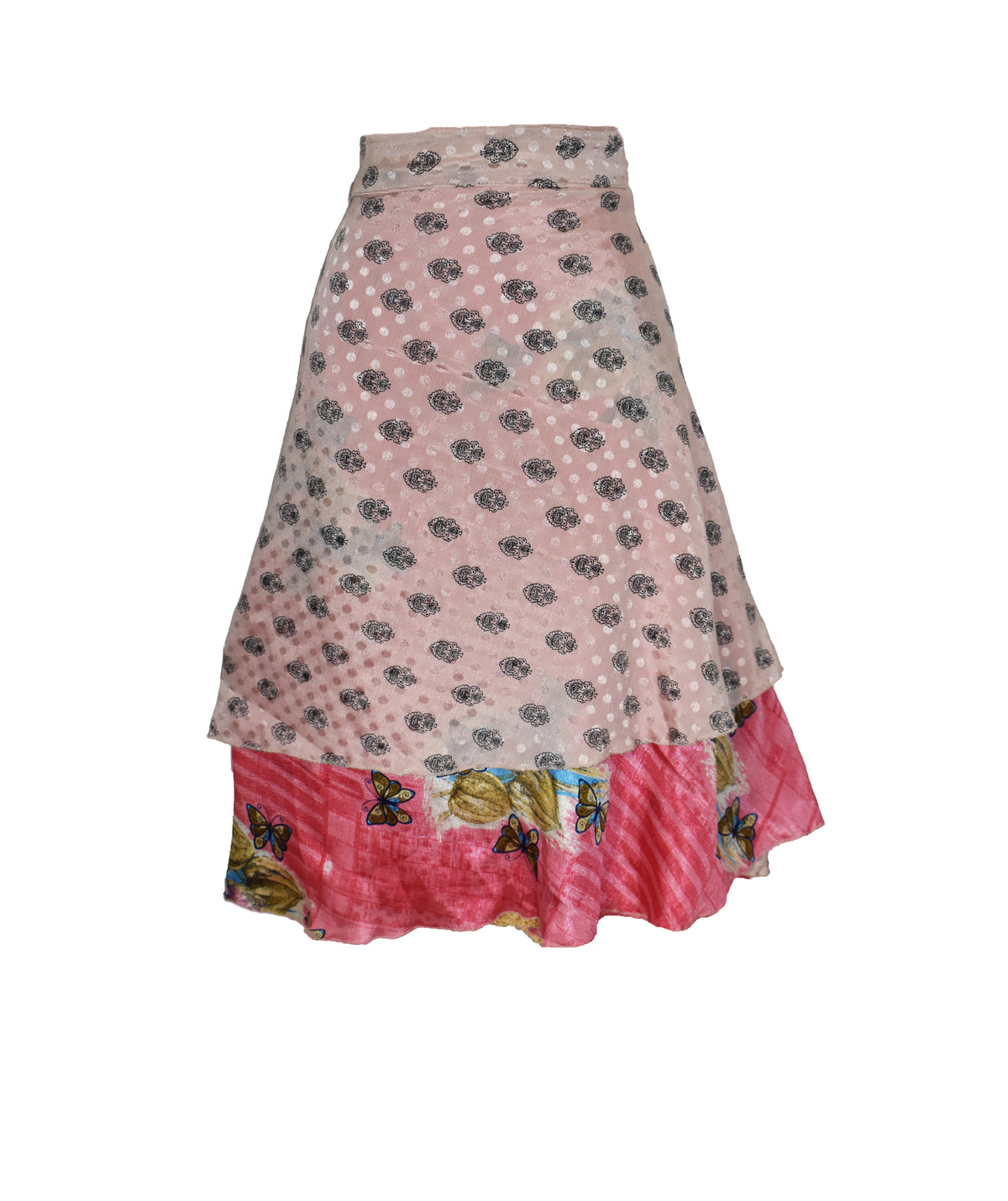 Knee Length Sari Silk Wrap Skirt 62"